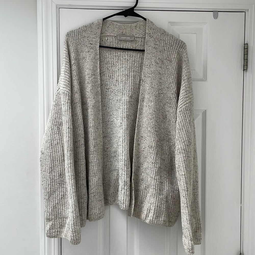 Grey Everlane pocket cardigan